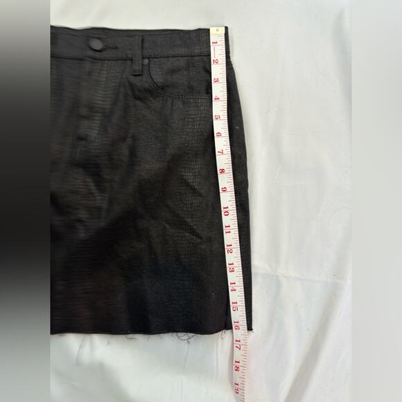 Blank NYC Black Snake Skin Cotton Mini Skirt Size 27 - Picture 10 of 11